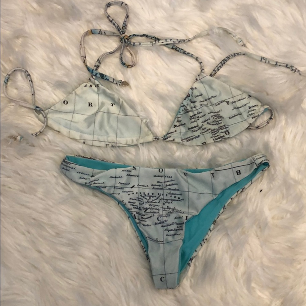 Wildfox swin map bikini ocean explorer